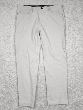 01.ALGO Algo Performance Tech Commuter Pants Mens 34x30 Tan Golf Stretch USA